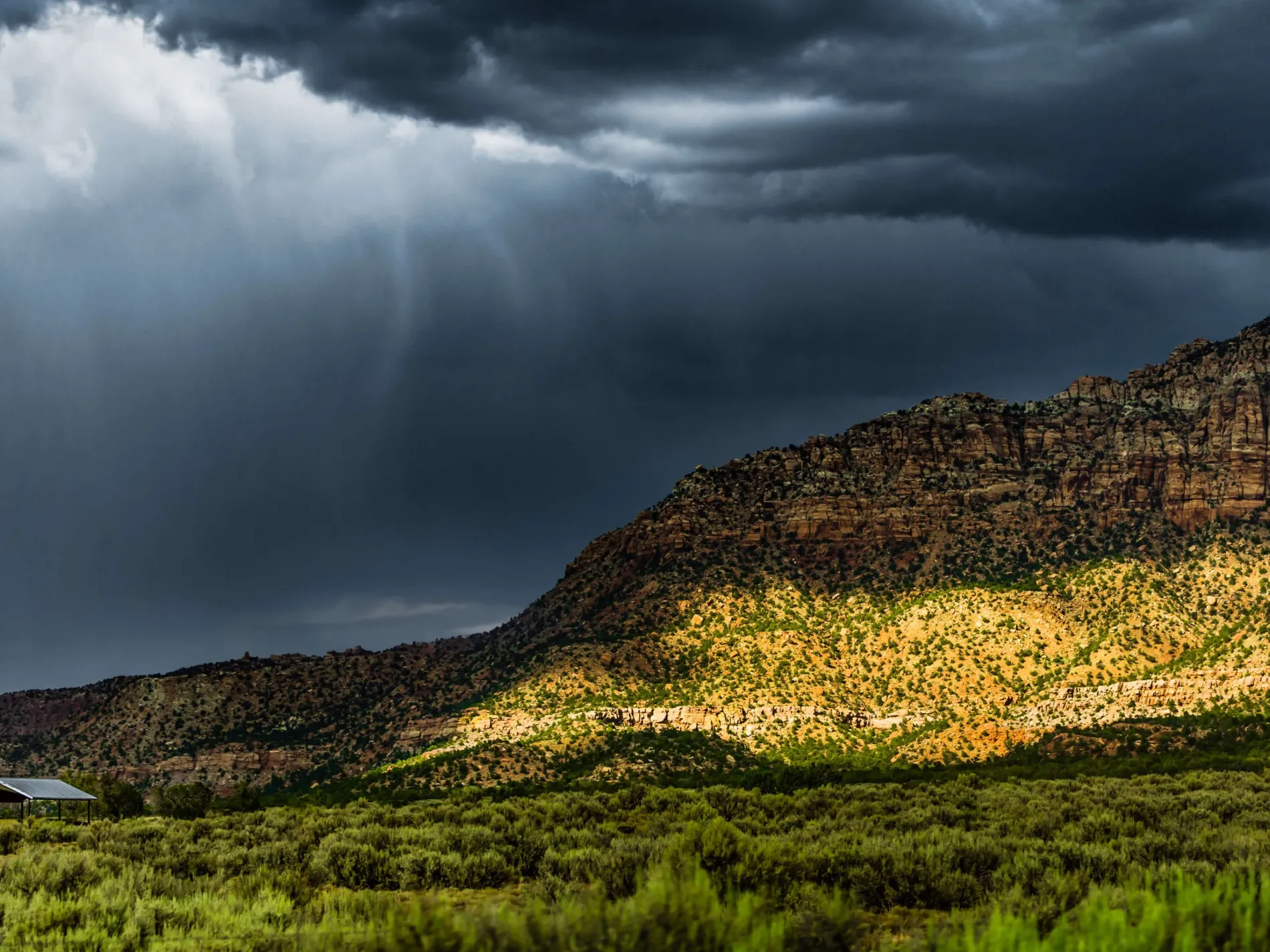 Storming mountain landspace