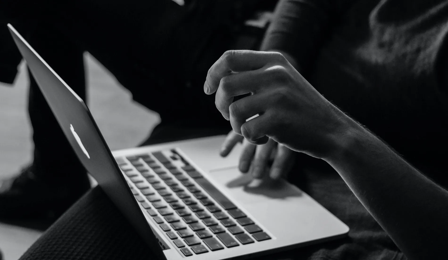 person typing on computer