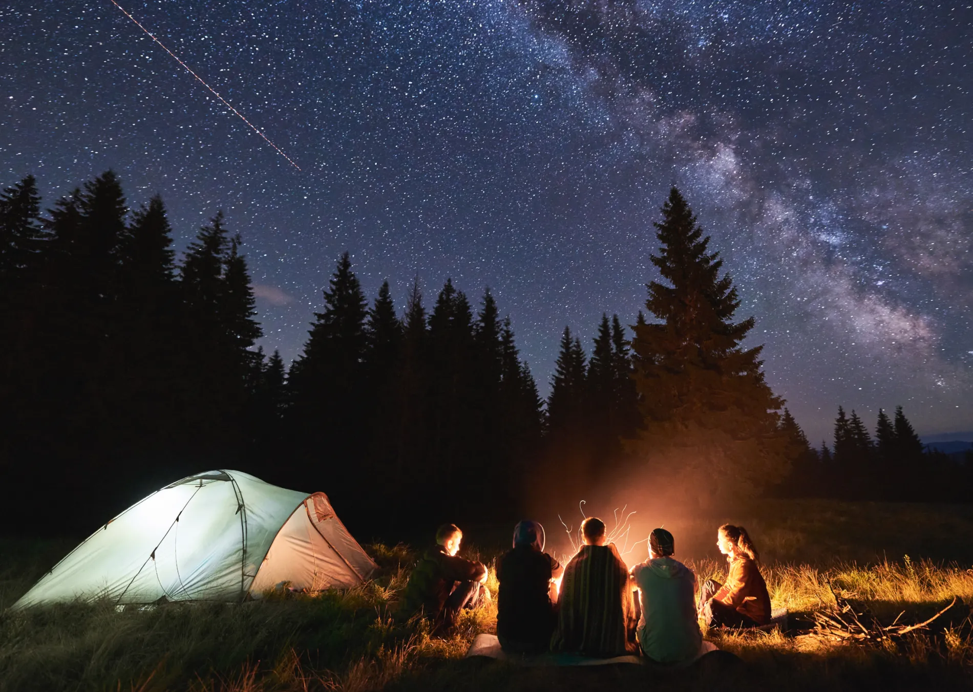 friends around a campfire