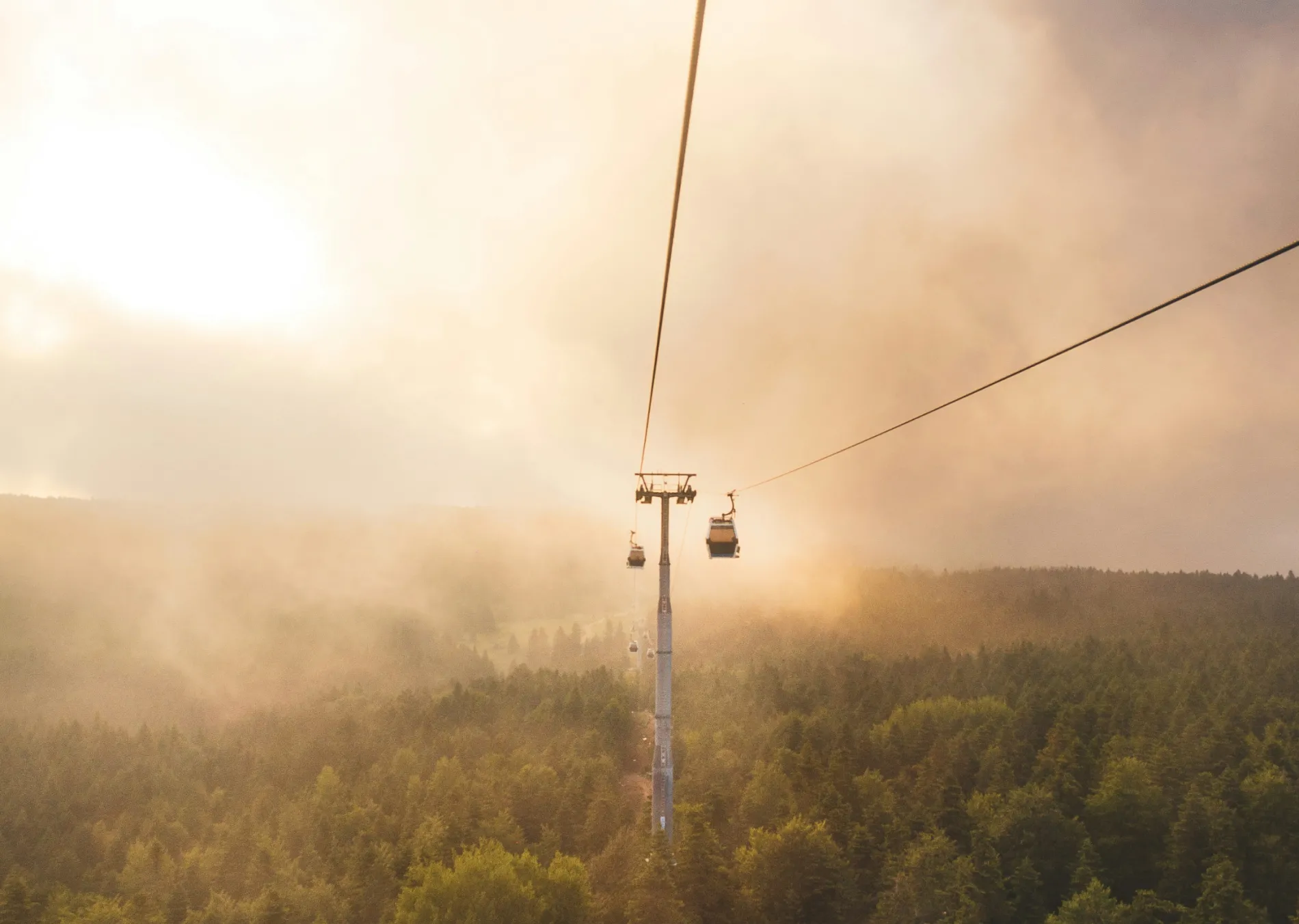 A gondola in summer