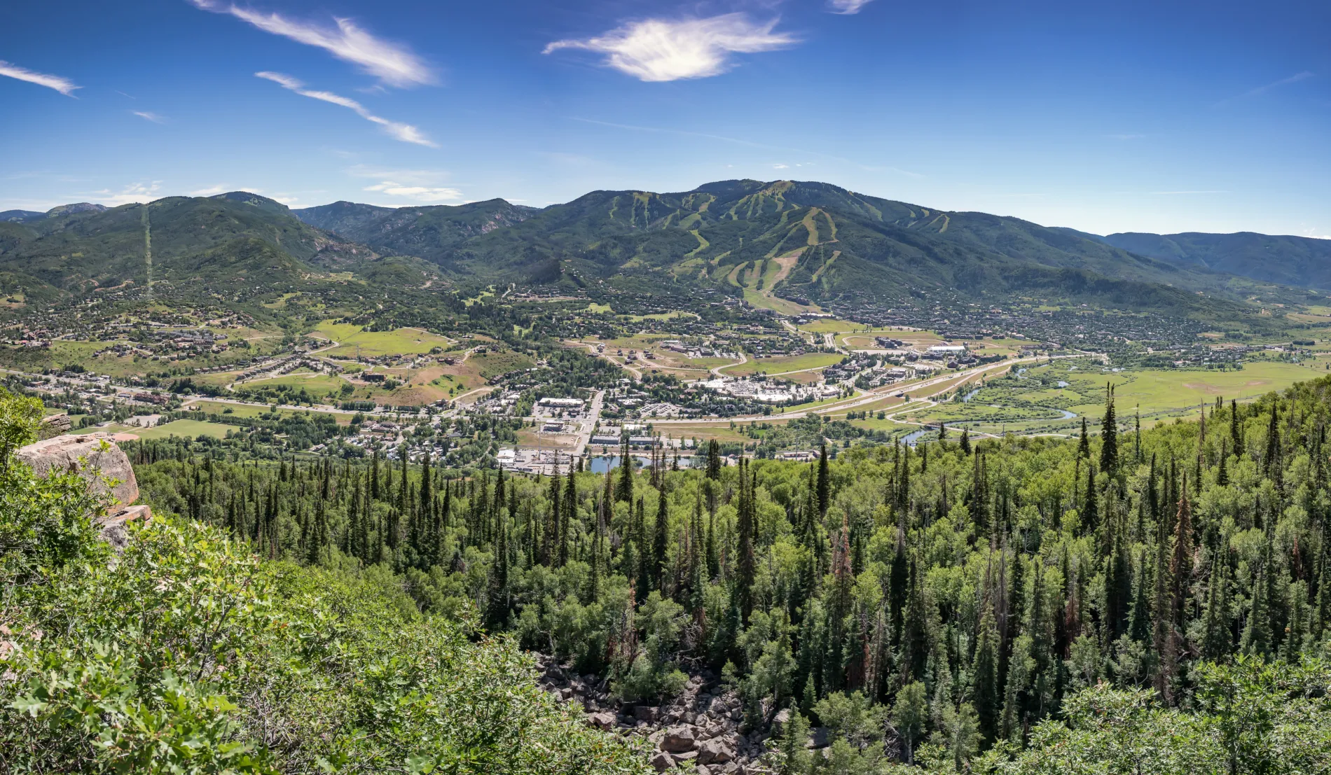 View of Steamboat Resort in the summer
