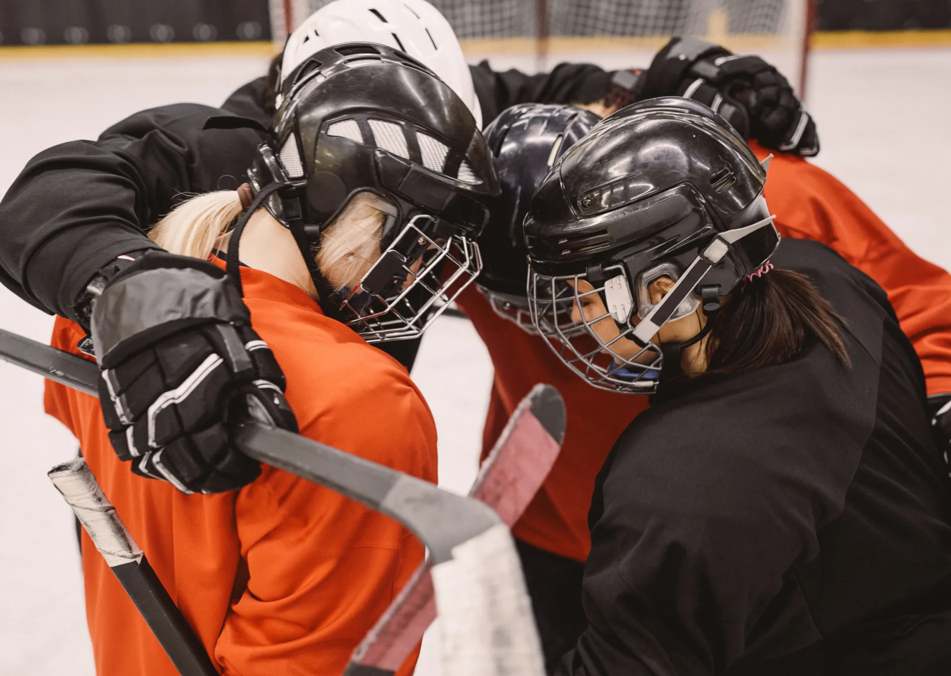 A hockey huddle