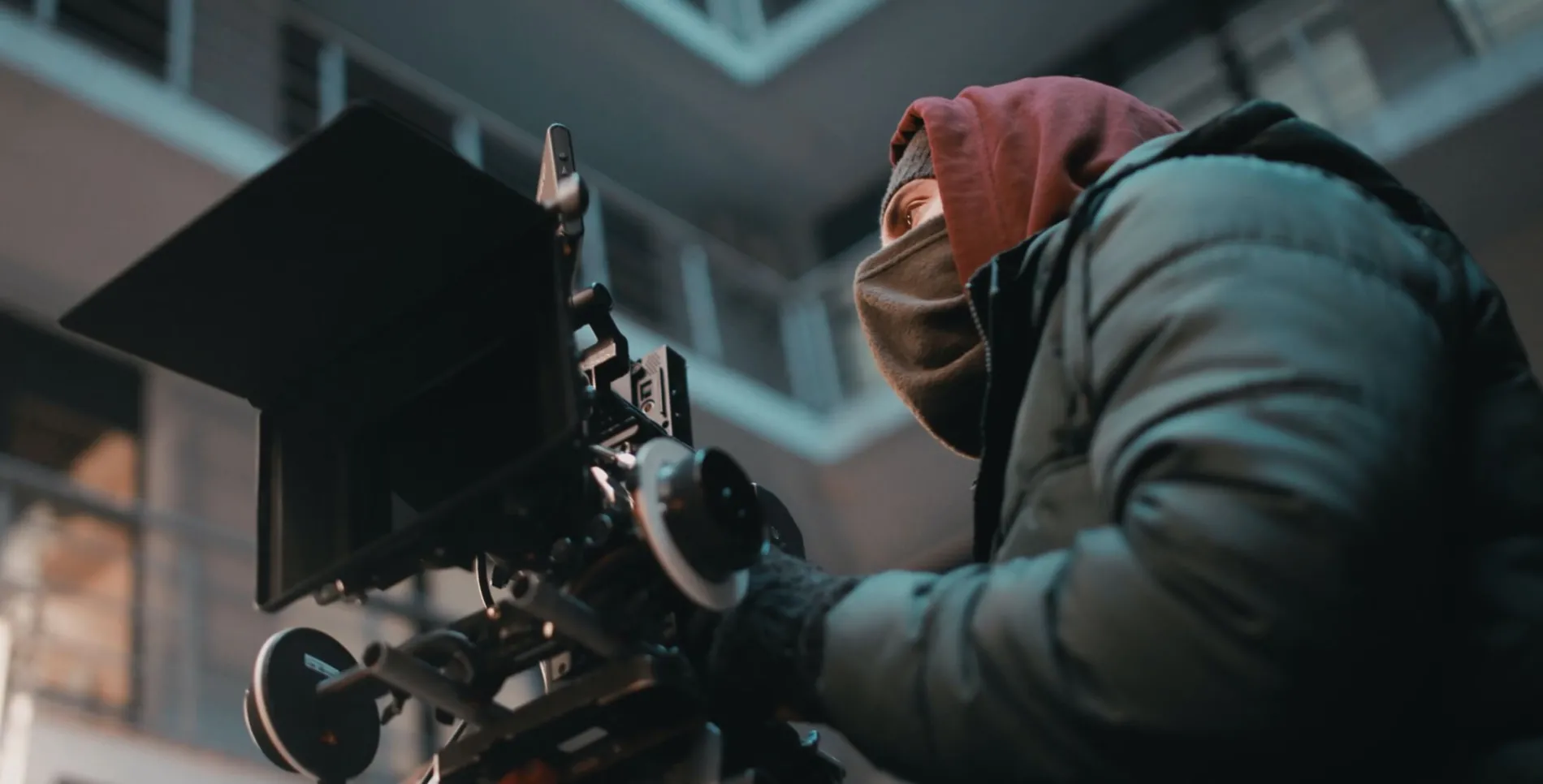 Cinematographer with a mask on